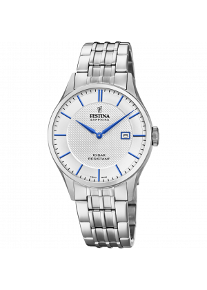 Festina swiss made watch f20005/2 silver steel strap, men's