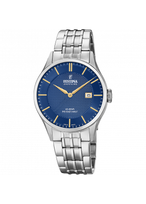 Festina swiss made watch f20005/3 blue steel strap, men's