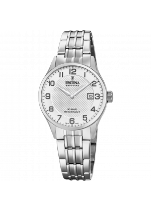 Festina swiss made watch f20006/1 silver steel strap, women's