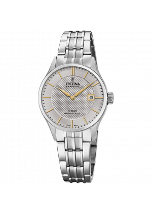 Festina swiss made watch f20006/2 gray steel strap, women's