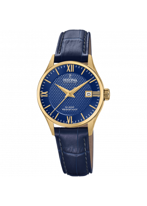 Festina swiss made watch f20011/3 blue leather strap, women's