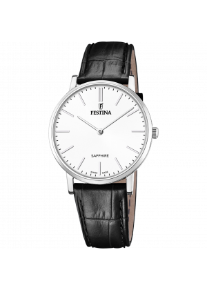 Festina swiss made watch f20012/1 white leather strap, men's