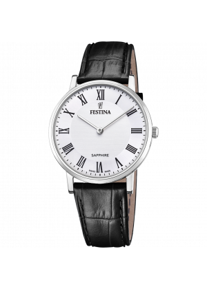 Festina swiss made watch f20012/2 white leather strap, men's