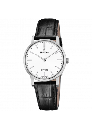 Festina swiss made watch f20013/1 white leather strap, women's