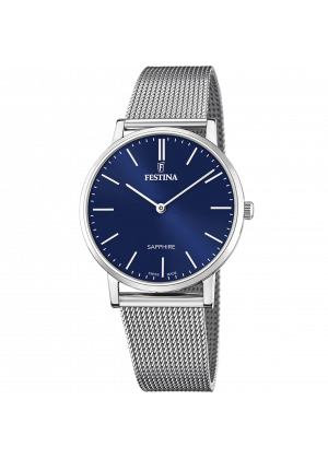 Festina swiss made watch f20014/2 blue steel strap, men's