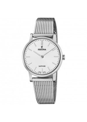 Festina swiss made watch f20015/1 white steel strap, women's