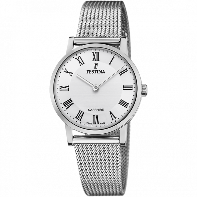 Festina watch f20015/4 white steel strap, women