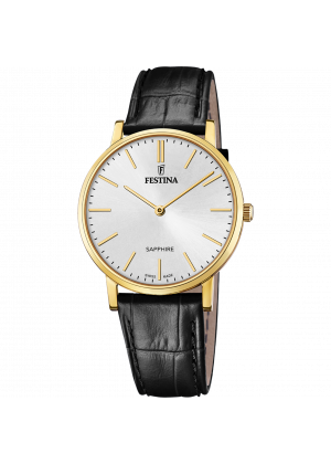 Festina swiss made watch f20016/1 white leather strap, men's