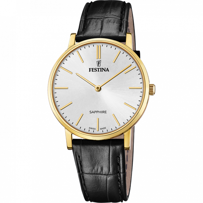 Festina swiss made watch f20016/1 white leather strap, men's