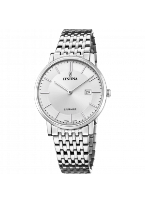 Festina swiss made watch f20018/1 silver steel strap, men's