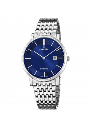 Festina swiss made watch f20018/2 blue steel strap, men's