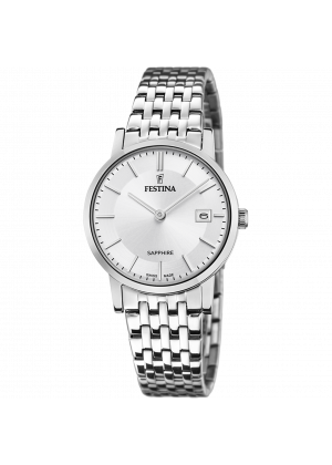 Festina swiss made watch f20019/1 silver steel strap, women's