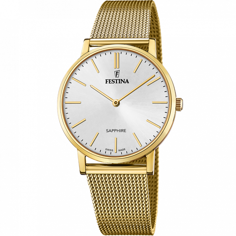 Festina watch f20022/1 white steel strap, men's