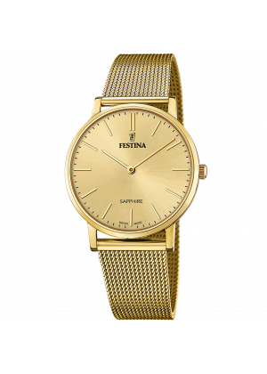 Festina watch f20022/2 champagne steel strap, men's