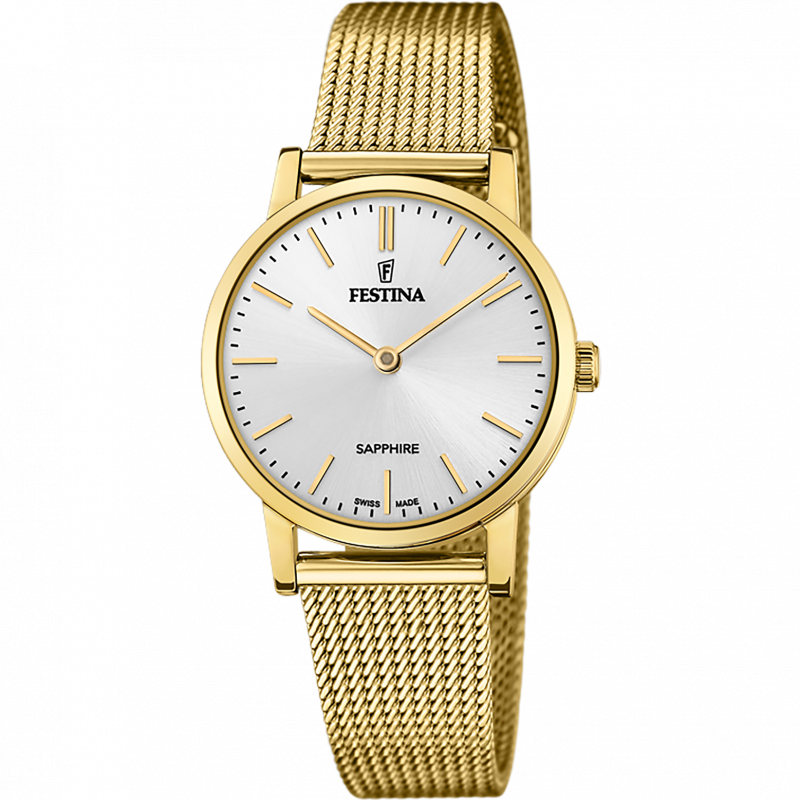 Festina watch f20023/1 white steel strap, women's