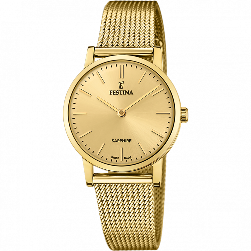 Festina watch f20023/2 champagne steel strap, women's