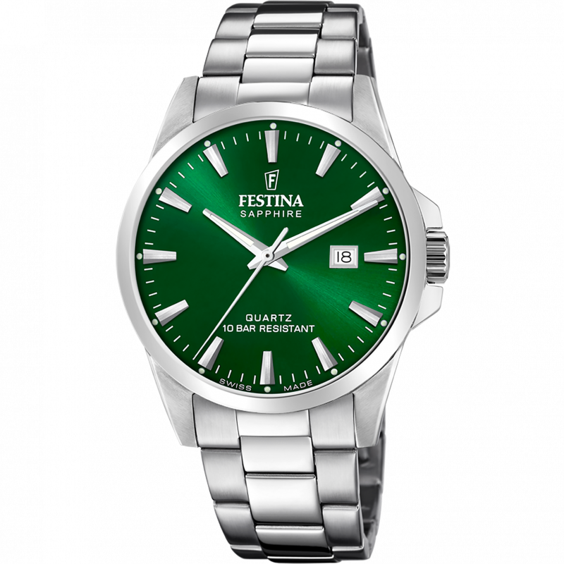 Festina swiss men's green stainless steel watch bracelet f20024/6