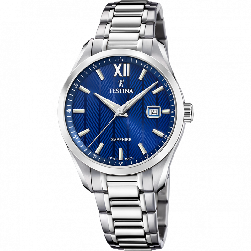 Festina swiss men's blue swiss made stainless steel watch bracelet f20026/2