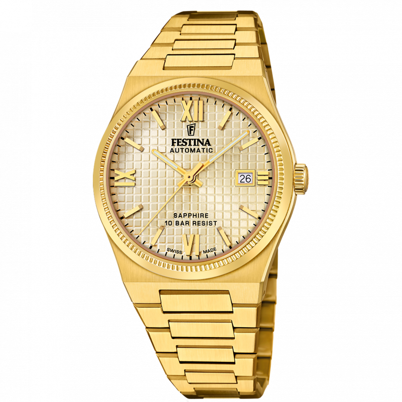 Festina swiss made men's watch rivé f20032/2 champagne