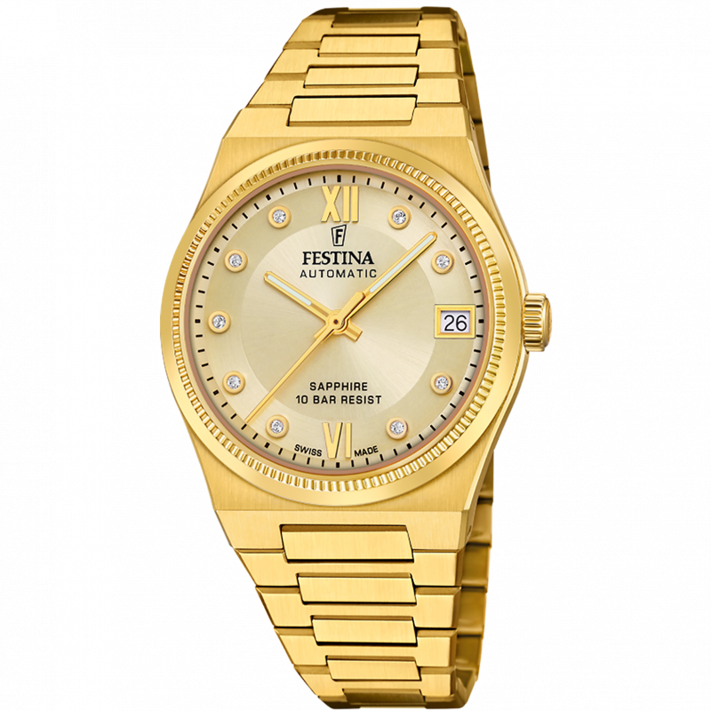 Festina women's watch swiss made rivé f20033/2 champagne