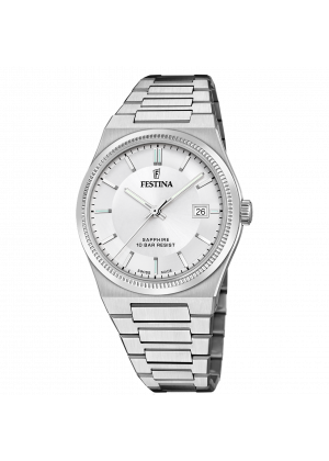 Festina swiss made men's watch rivé f20034/1 silver