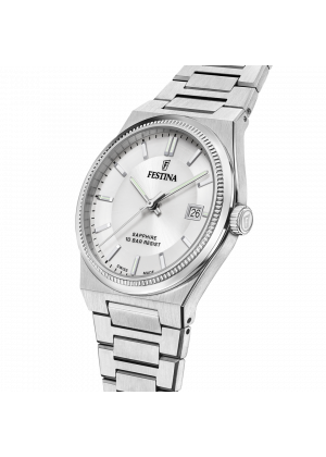 Festina swiss made men's watch rivé f20034/1 silver