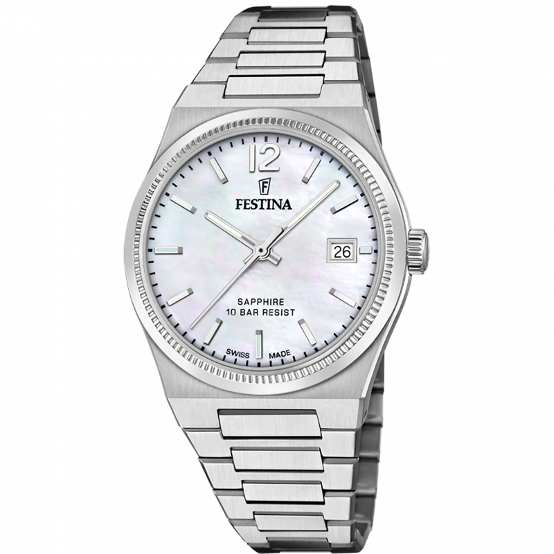 Festina women's watch swiss made rivé f20035/1 beige