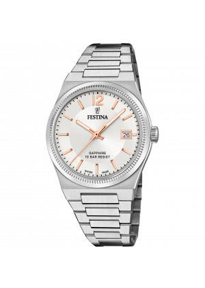 Festina women's watch swiss made rivé f20035/2 silver