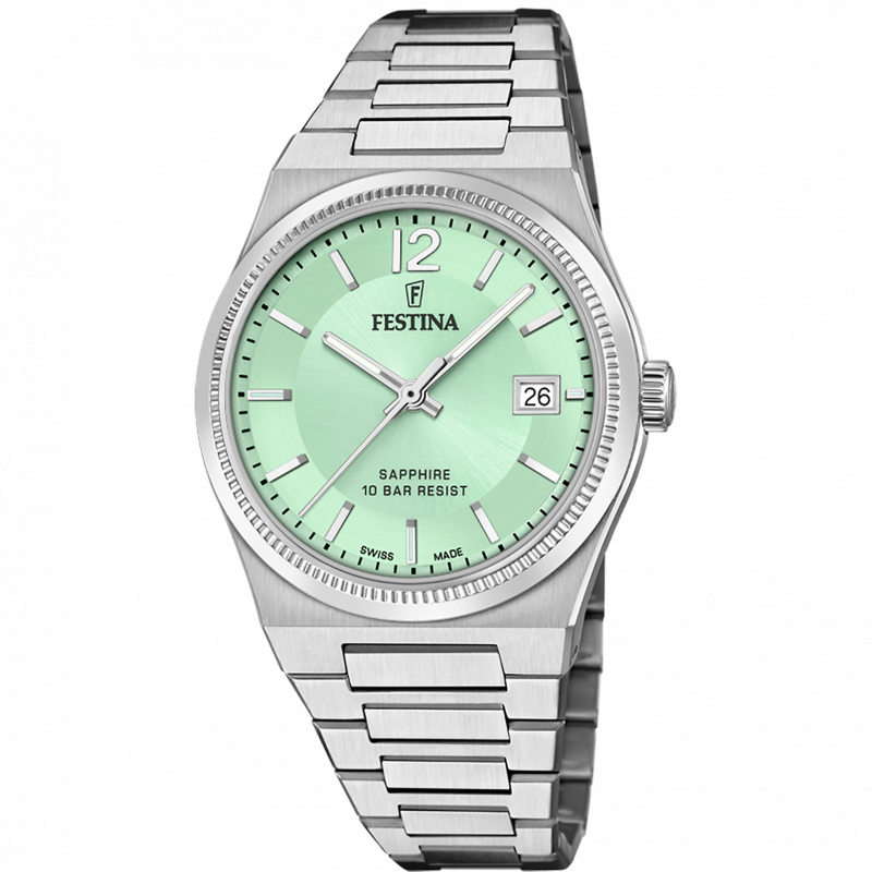 Festina women's watch swiss made rivé f20035/3 green