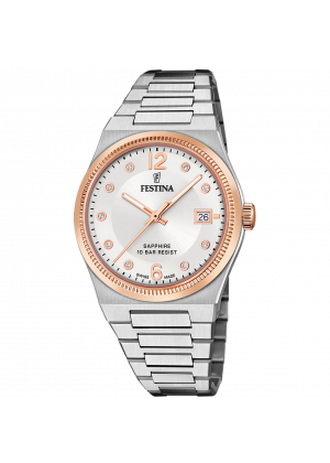 Festina women's watch swiss made rivé f20037/1 silver