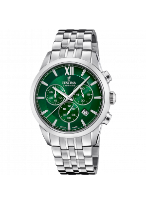 Festina swiss made men's green stainless steel watch bracelet f20040/3