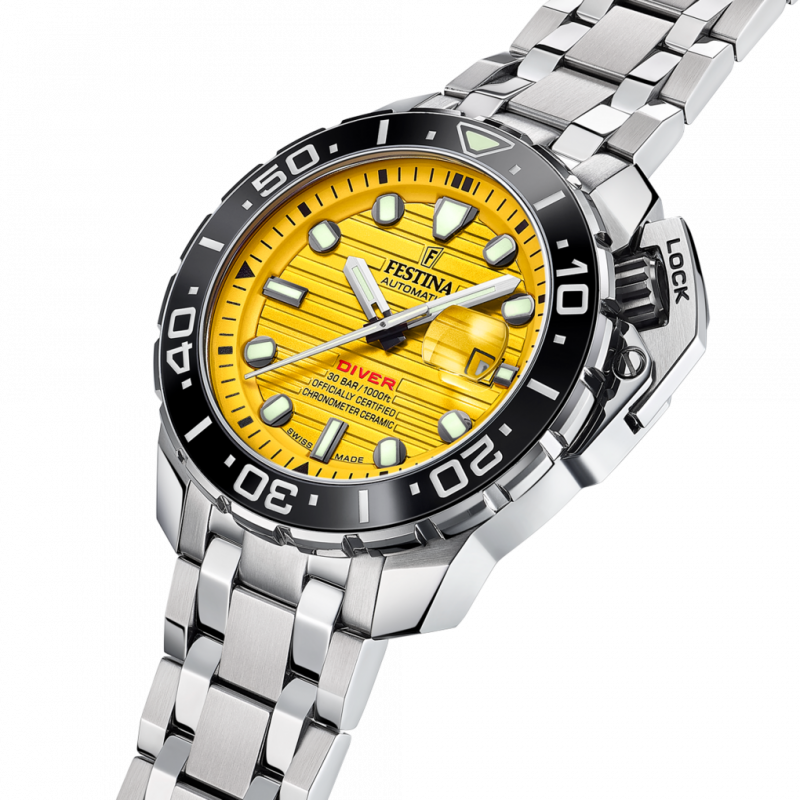 Festina swiss men's yellow watch f20043/1