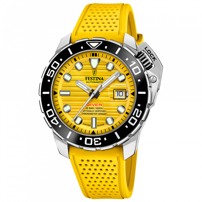 Festina swiss men's yellow watch f20043/1