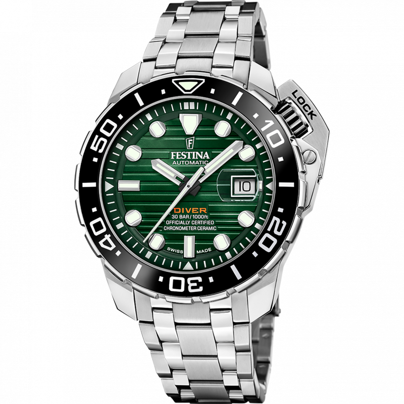 Festina swiss men's green watch f20043/4