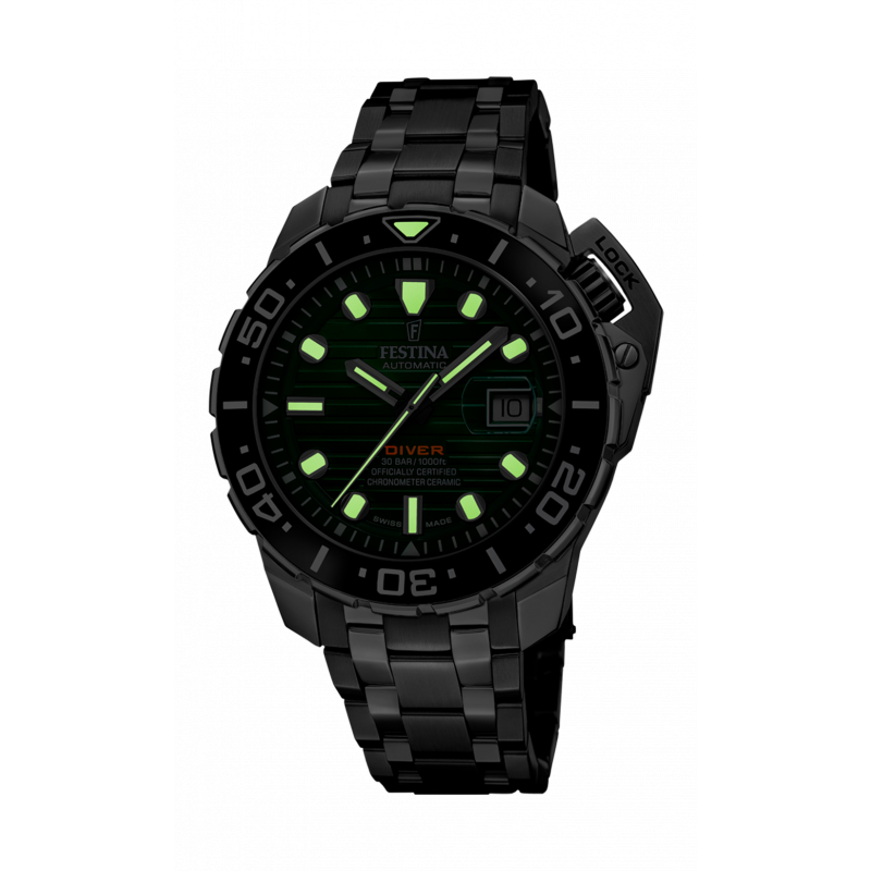 Festina swiss men's green watch f20043/4