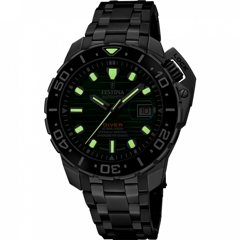 Festina swiss men's green watch f20043/4