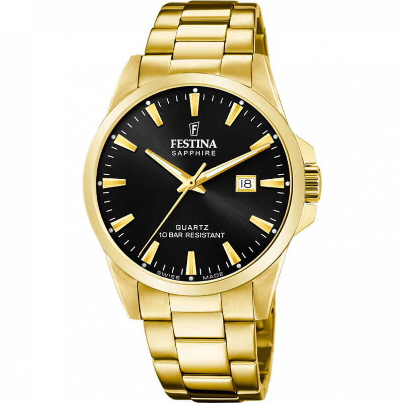 Festina swiss men's black watch f20044/6