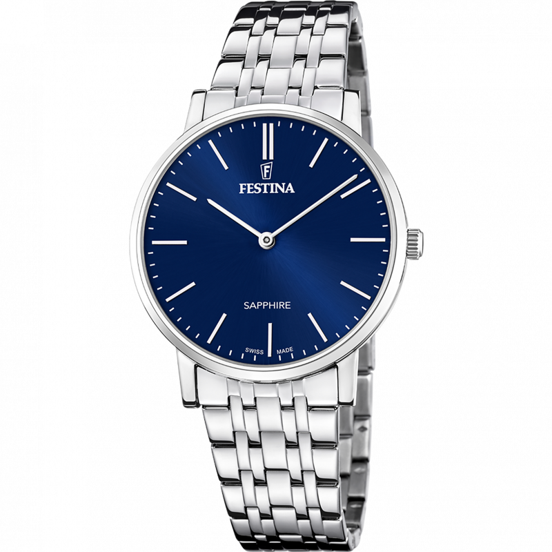 Festina swiss made men's blue stainless steel watch bracelet f20045/3