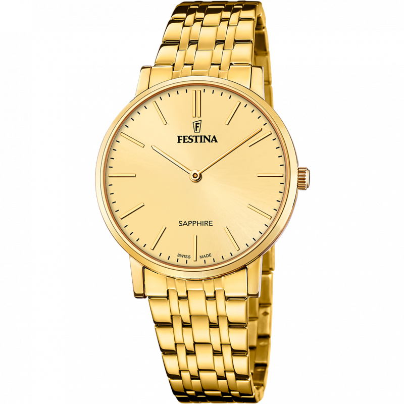 Festina swiss made men's beige stainless steel watch bracelet f20046/3