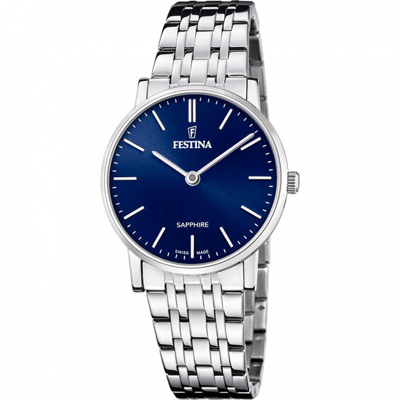 Festina swiss made women's blue stainless steel watch bracelet f20047/3