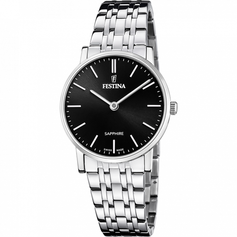 Festina swiss made women's black stainless steel watch bracelet f20047/4