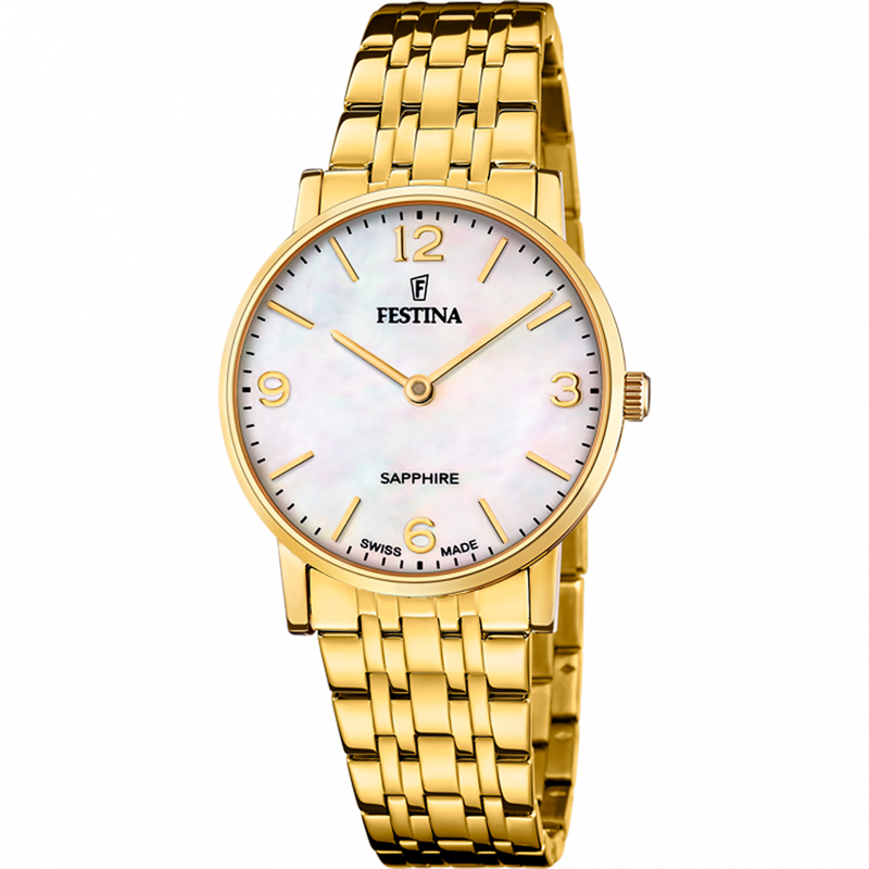 Festina swiss made women's beige stainless steel watch bracelet f20048/2