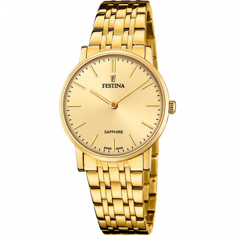 Festina swiss made women's beige stainless steel watch bracelet f20048/3