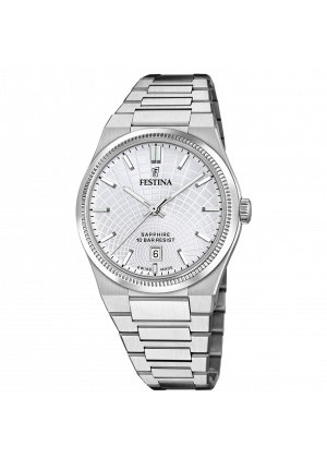 Festina swiss made men's watch rivé f20051/1 silver