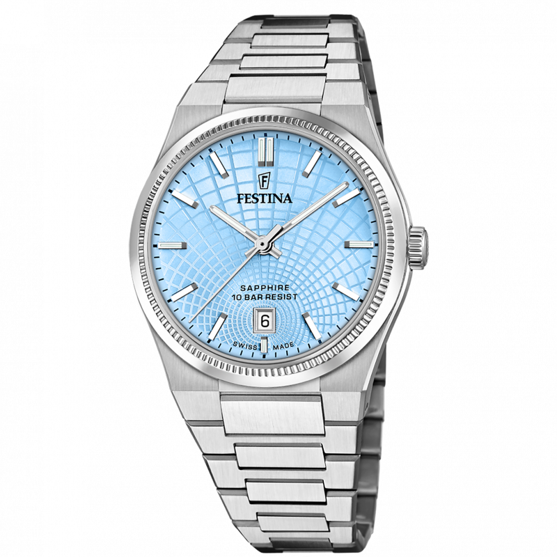 Festina men's watch swiss made rivé f20051/3 blue