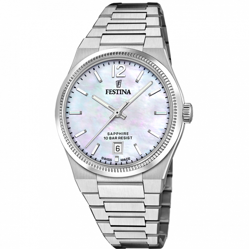 Festina women's watch swiss made rivé f20052/1 beige