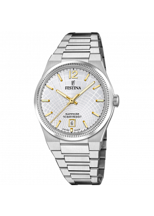 Festina women's watch swiss made rivé f20052/2 silver