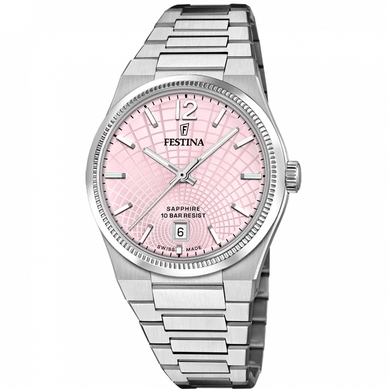 Festina women's watch swiss made rivé f20052/3 pink