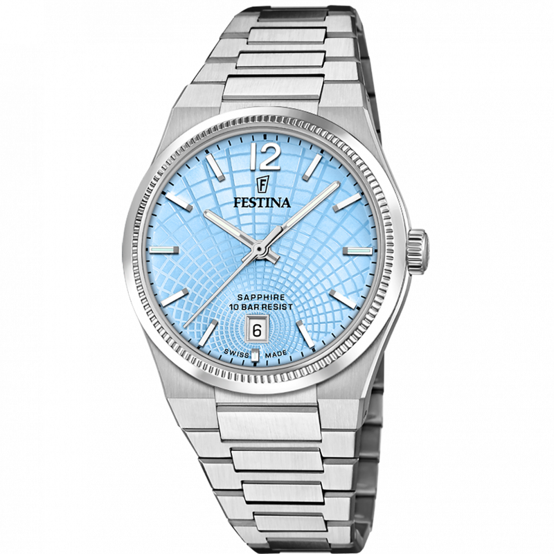 Festina women's watch swiss made rivé f20052/5 blue