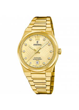 Festina women's watch swiss made rivé f20058/2 beige